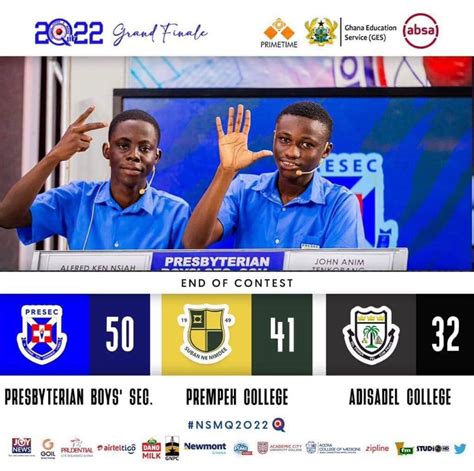 Presec Now Seven Time Winners Of Nsmq