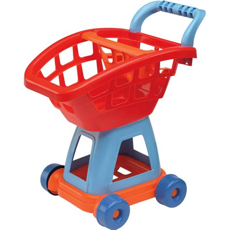 American Plastic Toys Kids Grocery Shopping Cart Redblue