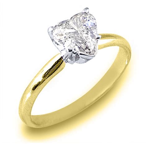 Thejewelrymaster 14k Yellow Gold Solitaire Heart Shape Diamond