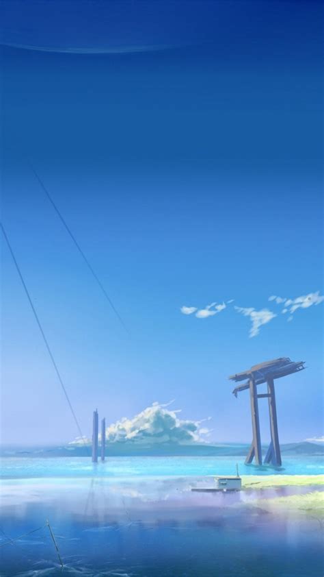 Download 1080x1920 Anime Girl Landscape Clean Sky
