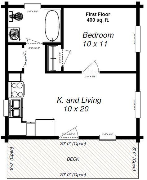 This little urban cabin is cleverly designed for it to have enough space for kitchen, living area, bathroom, nursery room, and an upstairs sleeping loft. maverick 400 sq feet, make a loft for the kids | One ...