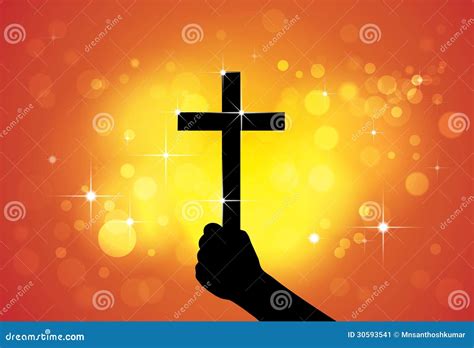 Person Holding Holy Crosschristian Religious Symbolin Hand Stock