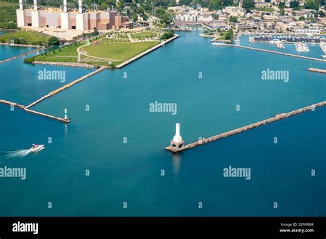 Aerial Photograph Of Port Washington Wisconsin On A Beautiful Summer