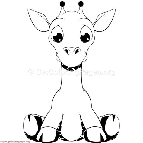 Funny Baby Giraffe Coloring Pages