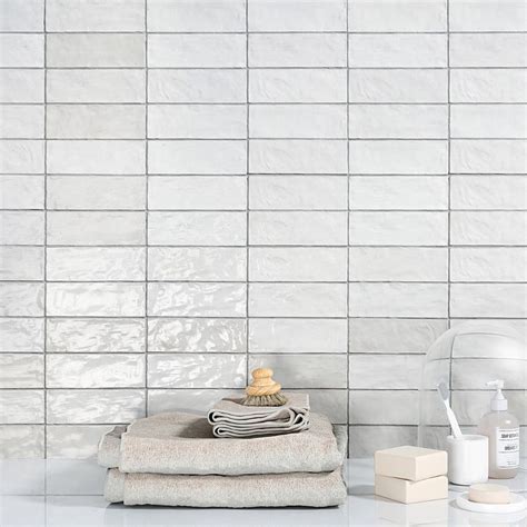Portmore White 3x8 Glazed Ceramic Wall Tile Glazed Ceramic Tile