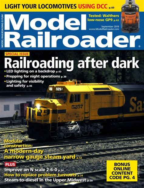 Model Railroader Back Issue September 2019 Digital In 2021 Model
