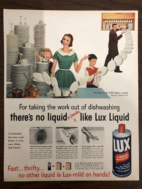 Lux Liquid Dishwashing Machine 1950s Original Magazine Print Etsy