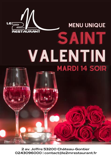 Menu Saint Valentin Le M