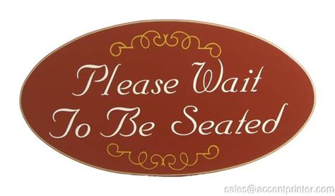 New Please Wait To Be Seated Custom Oval Wooden Restaurant Sign Ebay