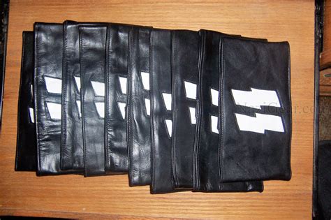Ss Bolts Black Leather Armband Runes German Ww2 Nazi