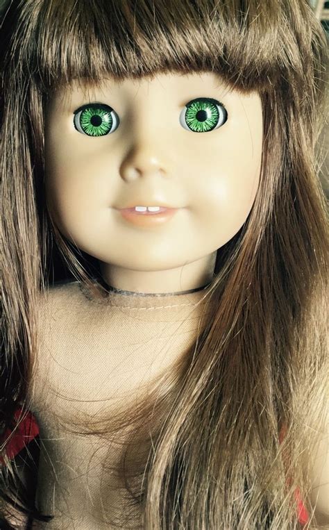 American Girl Doll Light Skinbrown Hairsbangsgreen Eyes Hairstyles With Bangs Brown