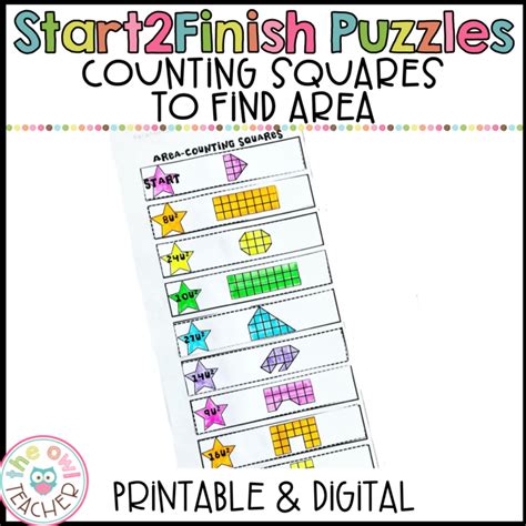 Counting Squares To Find The Area Start2finish Puzzles Printable