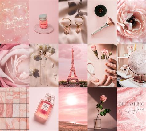 Aesthetic Wall Collage Kit Digital Vsco Blush Baby Pink Etsy