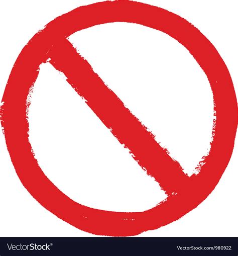 Not Allowed Sign Grunge Royalty Free Vector Image