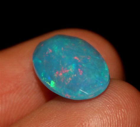 Natural Light Blue Opal Gemstone Faceted Opal Welo Opal Etsy