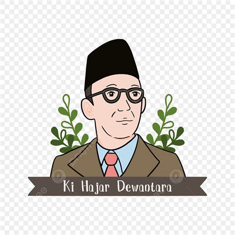 Ręcznie Rysowane Ki Hajar Dewantara Ilustracja Dla Hari Pendidikan