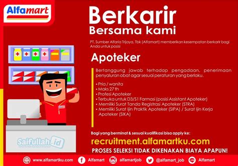 Lowongan Kerja Apoteker Alfamart Pontianak - TugaSiswa.com