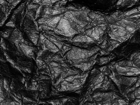 Black Crumpled Paper Texture Background Copy Space For Design And
