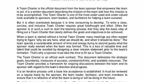 Team Charters Examples - FREE DOWNLOAD - Printable Templates Lab