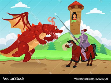 Knight Fighting Dragon Clipart Easy