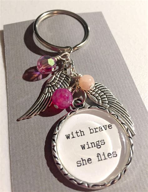 Angel Keychain With Brave Wings She Flies Etsy Nederland
