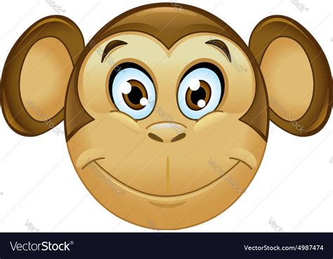 Monkey Emoticon Royalty Free Vector Image Vectorstock
