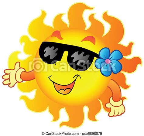 1, sommer, glade, sol. Sommer, illustration., sol, -, 1, vektor, glade. | CanStock