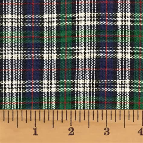 Sullivan Blue Tartan Plaid Homespun Cotton Fabric Sold By The Yard