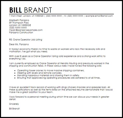 Cover letter with no experience sample: Crane Operator Cover Letter Sample | Cover Letter ...