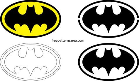 Batman Logo Symbol And Silhouette Stencil Vector