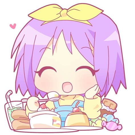 Chibi Girl Eating Kawaii Anime Anime Lucky Star