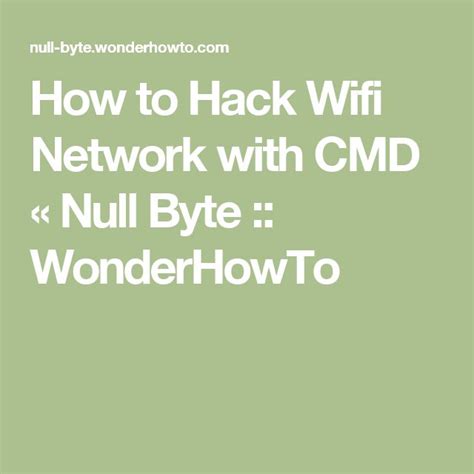 How To Hack Wifi Network With Cmd Wifi Hack Wifi Network Wifi