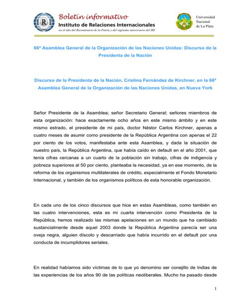 Discurso De La Presidente Cristina Fern Ndez De Kirchner Ante La