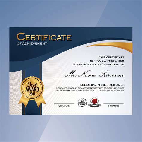 Free Templates For Certificates Of Achievement