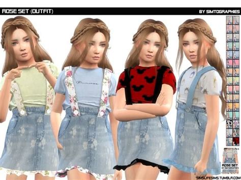 Rose Set Outfit By Simtographies At Tsr Sims 4 Children Sims 4