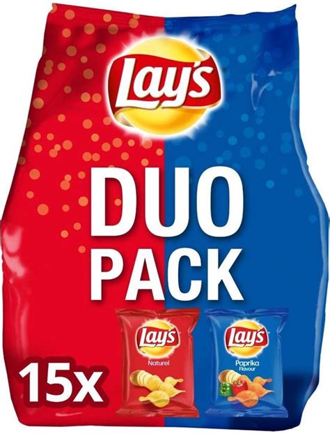 Lay S Chips Duopack Paprika Chips Mini Uitdeelzakjes 413 Gram 15x Zak Bol