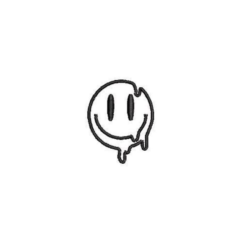 Droopy Smiley Outline Embroidery Design Embroidery File Digital Design