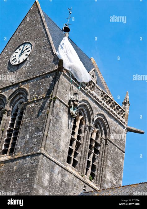Paratrooper Hanging From The Church Spire Ste Mere Eglise Normandy