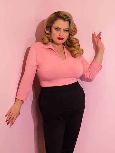 Vixen Top In Rose Pink Vintage Inspired Clothing Vixen By Micheline