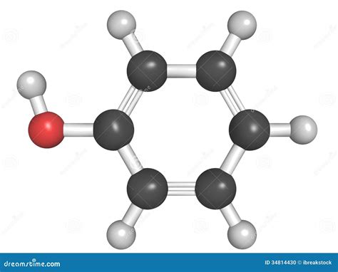 Molecular Model Of Phenol Stock Illustration Illustration Of Chemical
