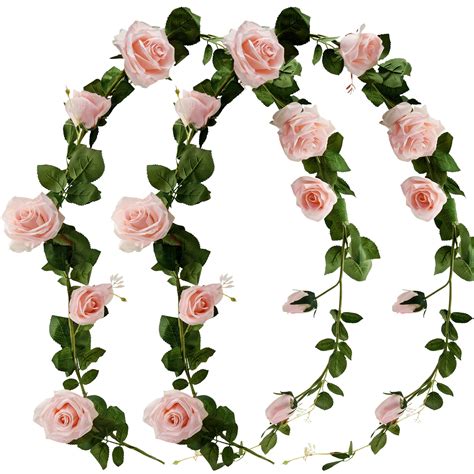 Shop Now 2x Fake Rose Garland Artificial Fake Flowers Vine Ivy Trellis