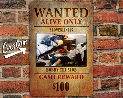 Personalized Wanted Funny Metal Sign Etsy