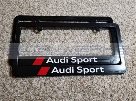 Audi Sport License Plate Frames Whitered Pair Etsy