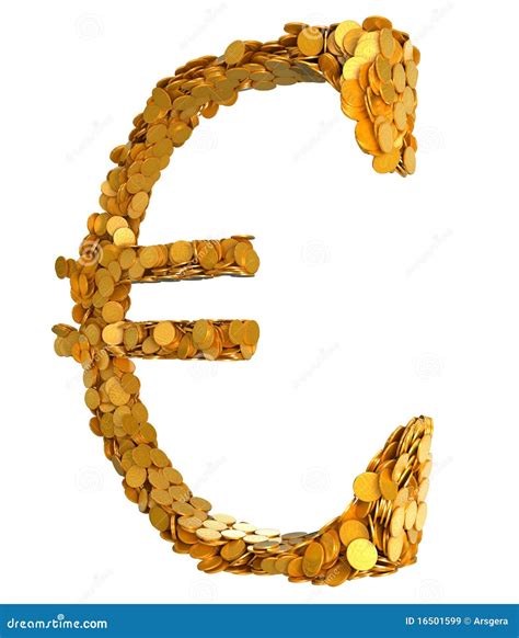 Euro Dorato Il Simbolo Ha Montato Con Le Monete Illustrazione Di Stock