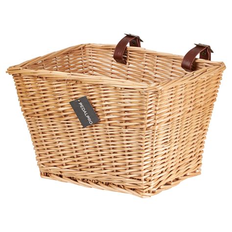 Pedalpro Vintage Hand Woven Rectangle Front Wicker Bike Basket Bicycle