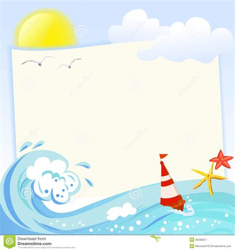Sea Frame With Elements Of The Sea Royalty Free Stock Photography