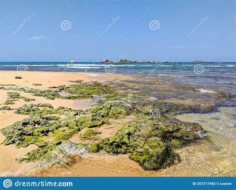 Hikkaduwa Sri Lanka March 8 2022 Beautiful Azure Water Of The