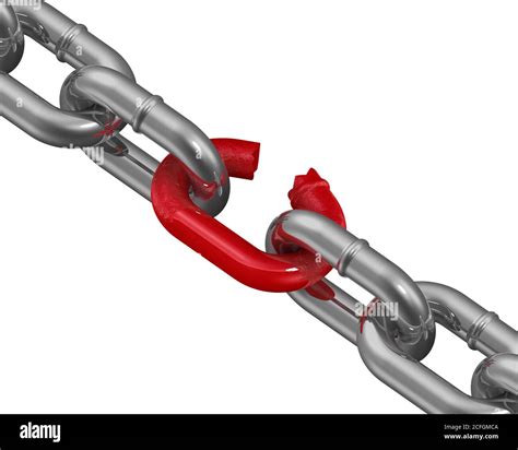 Connection Of Chains The Weakest Link Metal Chain With A Weak Link