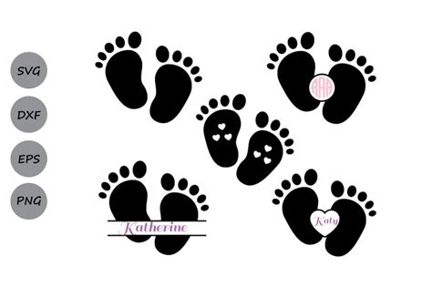 Pdf files include each pattern on a separate page for easy printing. Free Baby Footprint SVG File, Baby Feet SVG, DXF. Baby ...