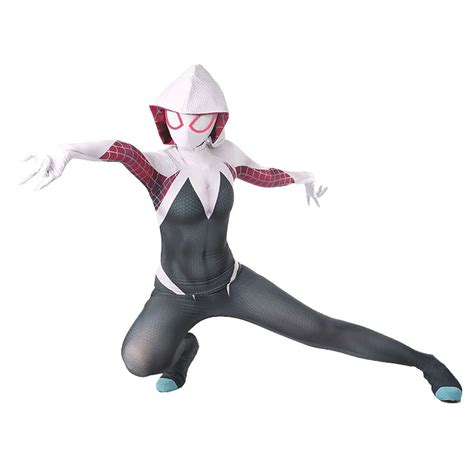 3d print spider gwen stacy spandex lycra zentai spiderman costume for halloween cosplay female